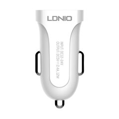 LDNIO Автомобильное зарядное устройство LDNIO DL-C17, 1x USB, 12W + кабель USB-C (белый) цена и информация | Зарядные устройства для телефонов | 220.lv