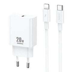 Wall charger Remax, RP-U5, USB-C, 20W (white) + Lightning cable цена и информация | Зарядные устройства для телефонов | 220.lv