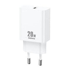 Wall charger Remax, RP-U5, USB-C, 20W (white) + Lightning cable цена и информация | Зарядные устройства для телефонов | 220.lv