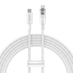 Fast Charging cable Baseus USB-C to Lightning Explorer Series 2m, 20W (white) цена и информация | Кабели для телефонов | 220.lv