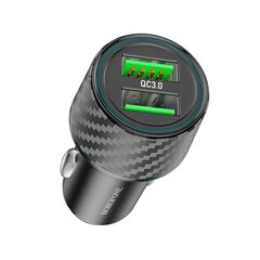 Borofone Car charger BZ21A Brilliant - 2xUSB - QC 3.0 36W with USB to Type C cable black цена и информация | Зарядные устройства для телефонов | 220.lv