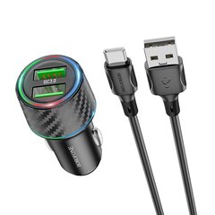 Borofone Car charger BZ21A Brilliant - 2xUSB - QC 3.0 36W black цена и информация | Зарядные устройства для телефонов | 220.lv