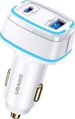 USAMS Ład. sam. 1xUSB+1xUSB-C C24 120W (only head) Fast Charge biały|white CC142TC02 (US-CC142) цена и информация | Зарядные устройства для телефонов | 220.lv