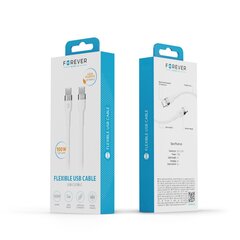 Forever Flexible cable USB-C - USB-C 2,0 m 100W white цена и информация | Кабели для телефонов | 220.lv