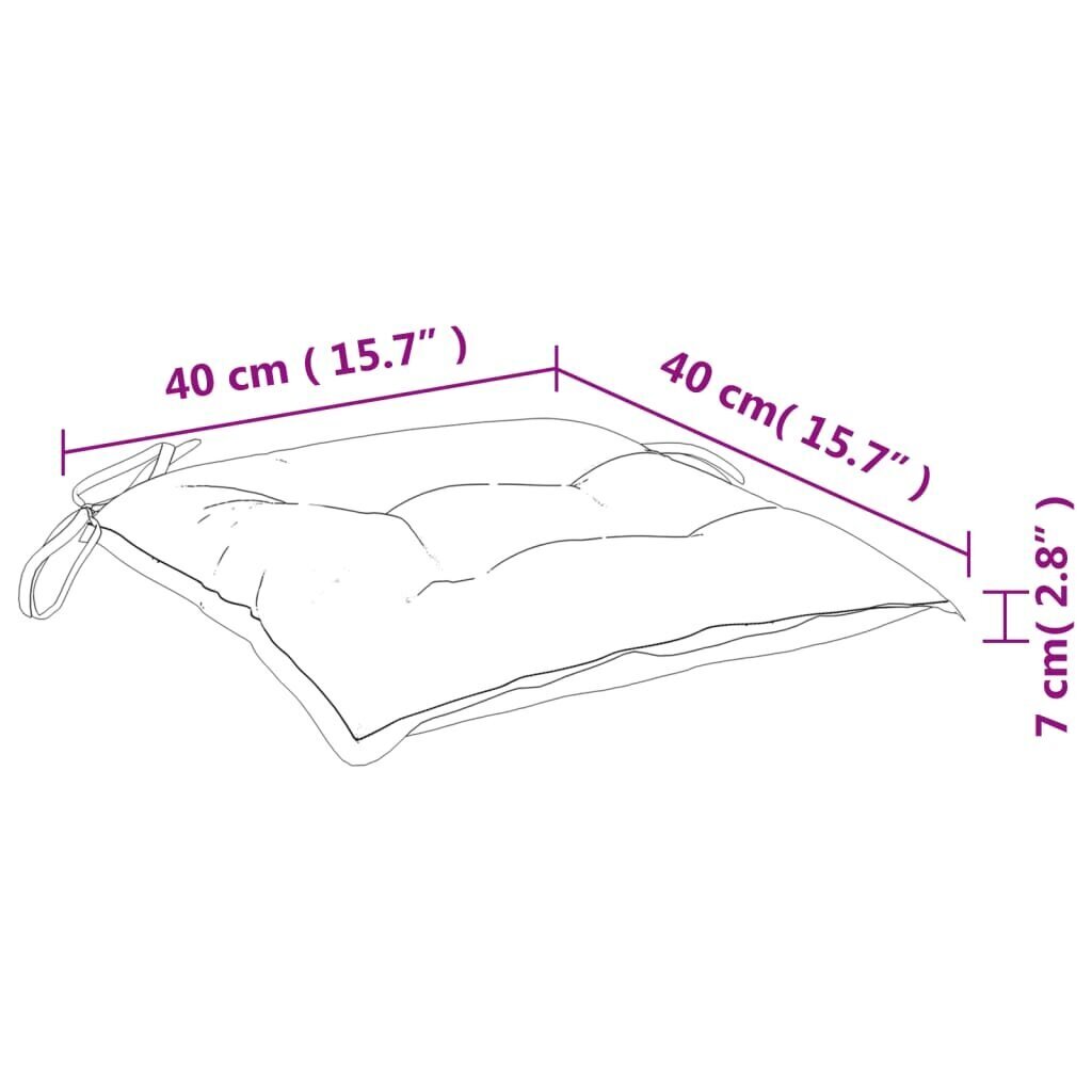 Spilveni, 6 gab., zilas un baltas svītras, 40x40x7 cm, audums cena un informācija | Krēslu paliktņi | 220.lv