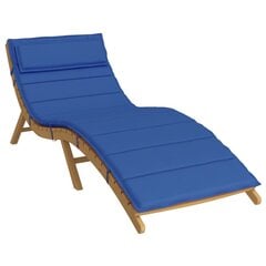 Sauļošanās krēsla matracis, 180x60x3 cm, audums, koši zils цена и информация | Подушки, наволочки, чехлы | 220.lv