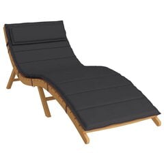 Sauļošanās krēsla matracis, 180x60x3 cm, audums, melns cena un informācija | Krēslu paliktņi | 220.lv
