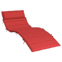 Sauļošanās krēsla matracis, 180x60x3 cm, audums, sarkans цена и информация | Подушки, наволочки, чехлы | 220.lv