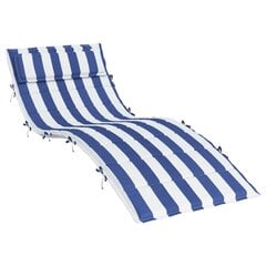 Sauļošanās krēsla matracis, 180x60x3 cm, zilas, baltas svītras cena un informācija | Krēslu paliktņi | 220.lv