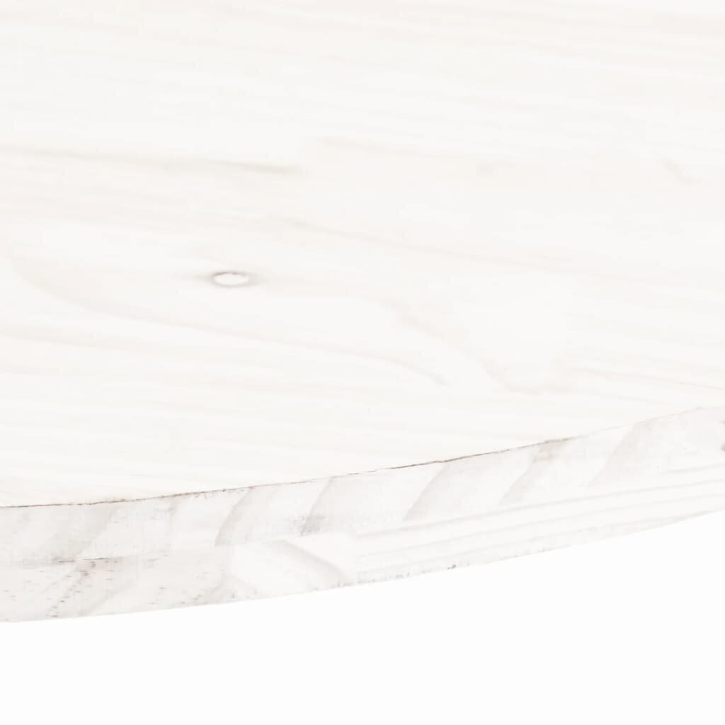 Galda virsma, balta, 60x30x2,5 cm, priedes masīvkoks, ovāla cena un informācija | Virsmas galdiem | 220.lv