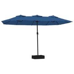 Saulessargs ar 2 jumtiņiem, zils, 449x245 cm цена и информация | Зонты, маркизы, стойки | 220.lv