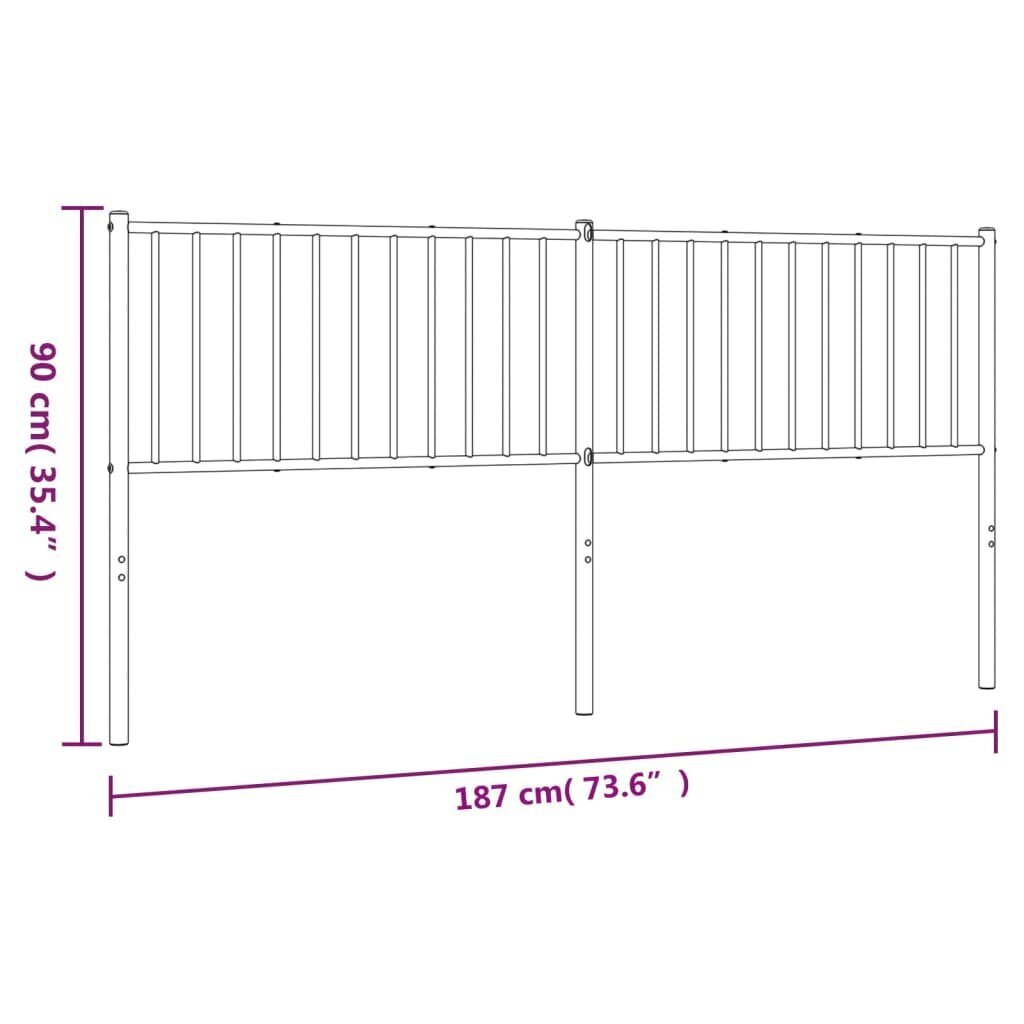 Gultas galvgalis, metāls, melns, 180 cm цена и информация | Gultas | 220.lv