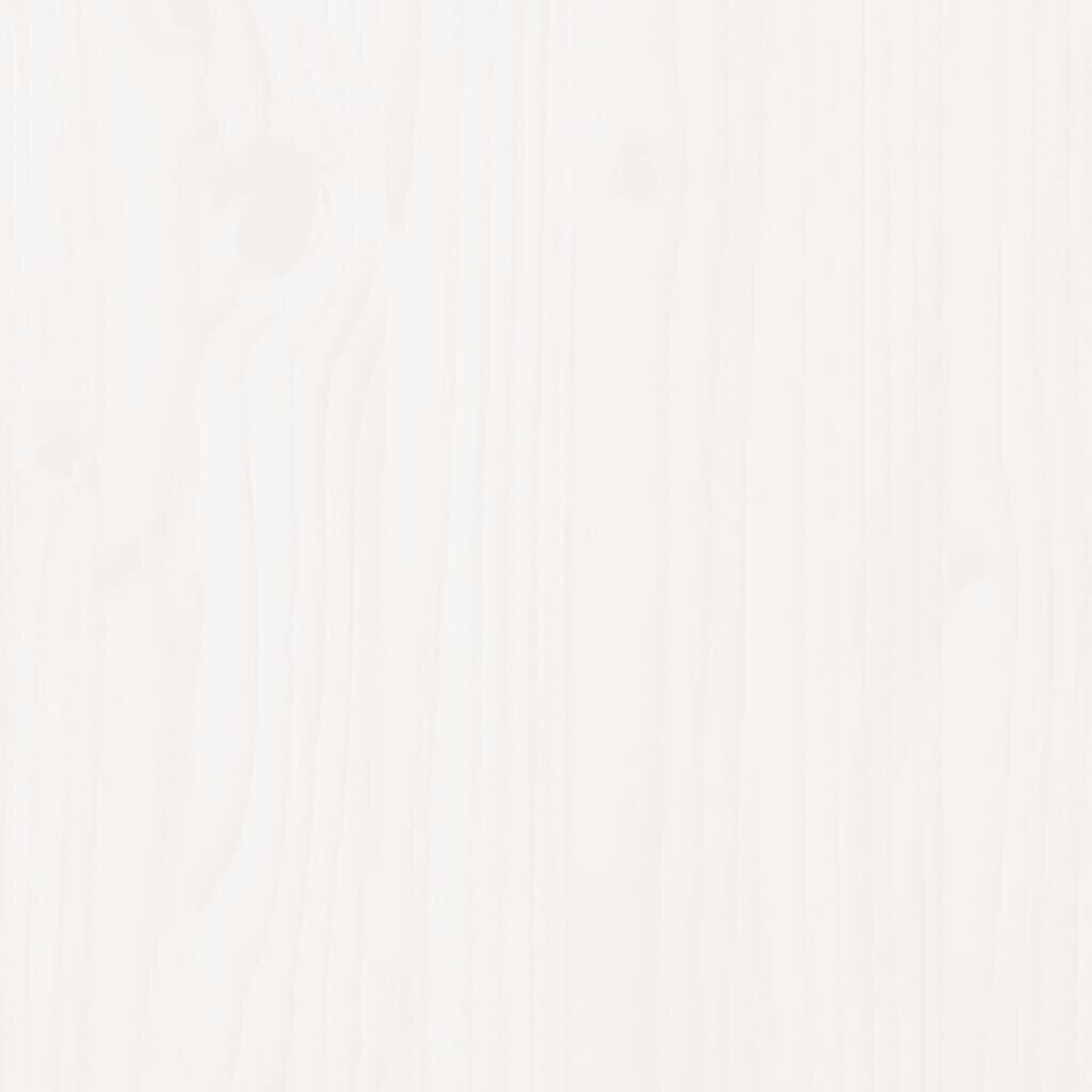 Gultas rāmis ar galvgali, 140x190 cm, masīvkoks, balts цена и информация | Gultas | 220.lv