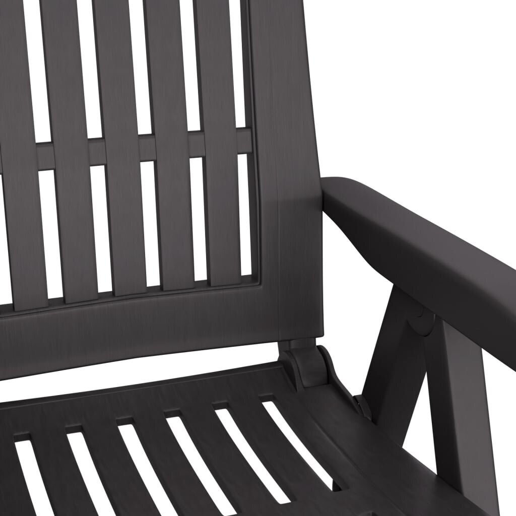 Atgāžami dārza krēsli, 2 gab., antracītpelēki, PP цена и информация | Dārza krēsli | 220.lv