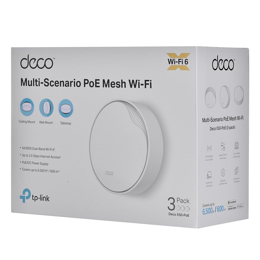 TP-Link Deco X50-PoE cena un informācija | Rūteri (maršrutētāji) | 220.lv