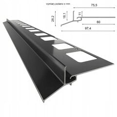 Metāla stūra loka 200 cm x 20 cm melns cena un informācija | Žogi un piederumi | 220.lv