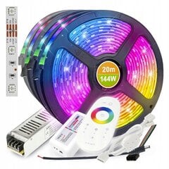 20 m RGB LED sloksņu komplekts + barošanas avots cena un informācija | LED lentes | 220.lv