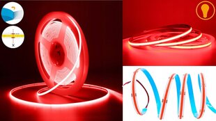 Neon COB 12 V LED sloksne sarkana 5 m цена и информация | Светодиодные ленты | 220.lv
