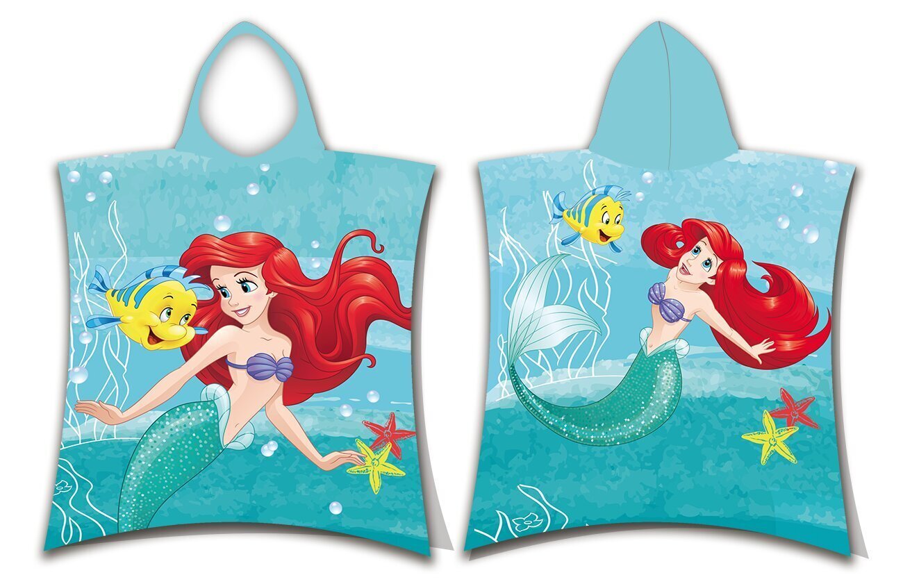 Disney bērnu pončo Ariel Friends, 50x115 cm cena un informācija | Dvieļi | 220.lv