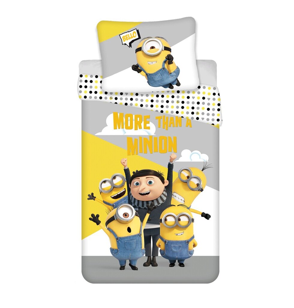 Bello bērnu gultas veļas komplekts Minions, 140x200 cm, 2 daļu cena un informācija | Bērnu gultas veļa | 220.lv