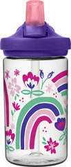 Bērnu pudele Camelbak Eddy+Kids Rainbow Floral, 400 ml, violeta cena un informācija | Ūdens pudeles | 220.lv