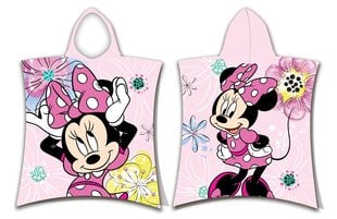 Disney bērnu pončo Minnie Pink bow, 50x115 cm cena un informācija | Dvieļi | 220.lv