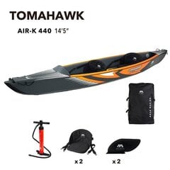 Двухместный надувной каяк Aqua Marina Tomahawk 440 x 78 см (AIR-K-440) цена и информация | Лодки и байдарки | 220.lv