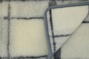 одеяло шерстяное 200х220 серое в клетку 100% мериносовая шерсть цена и информация | Одеяла | 220.lv