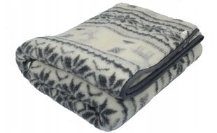 одеяло шерстяное 200х220 серое в клетку 100% мериносовая шерсть цена и информация | Одеяла | 220.lv