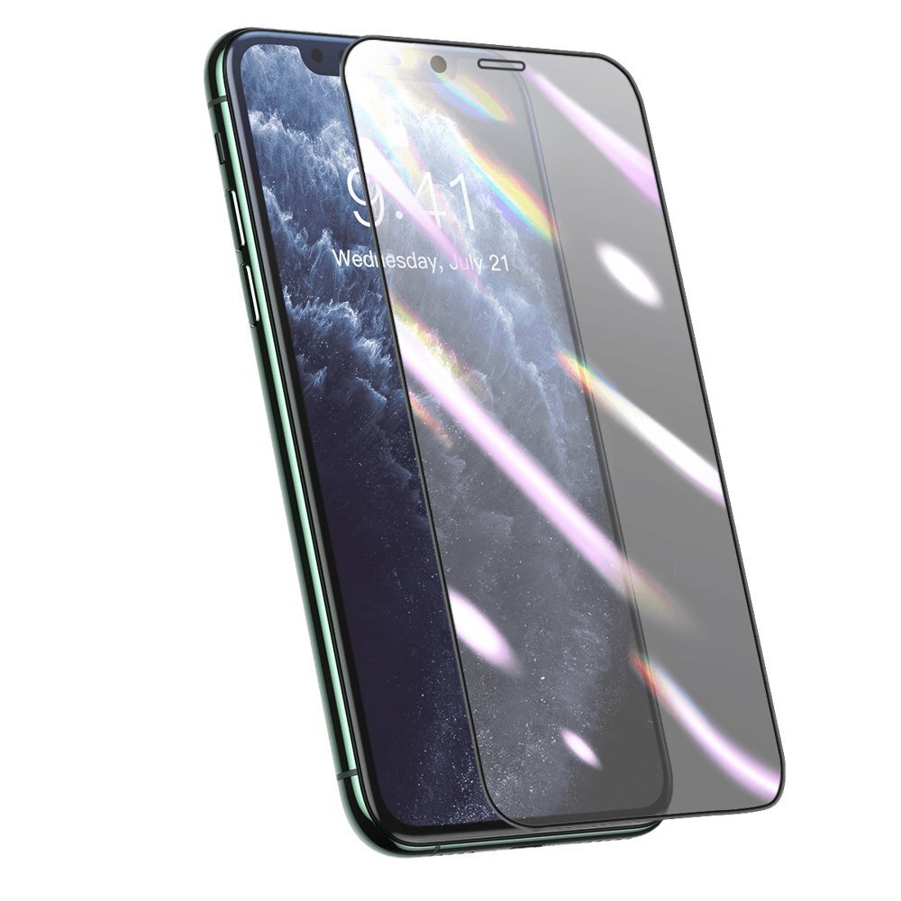 Baseus pilnekrāna 3D aizsargplēve 0.25 mm iPhone 11 Pro Max / iPhone XS Max melns (SGAPIPH65S-HA01) cena un informācija | Ekrāna aizsargstikli | 220.lv