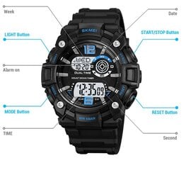 Мужские часы Skmei 2018BB, черные / синие цена и информация | Мужские часы | 220.lv