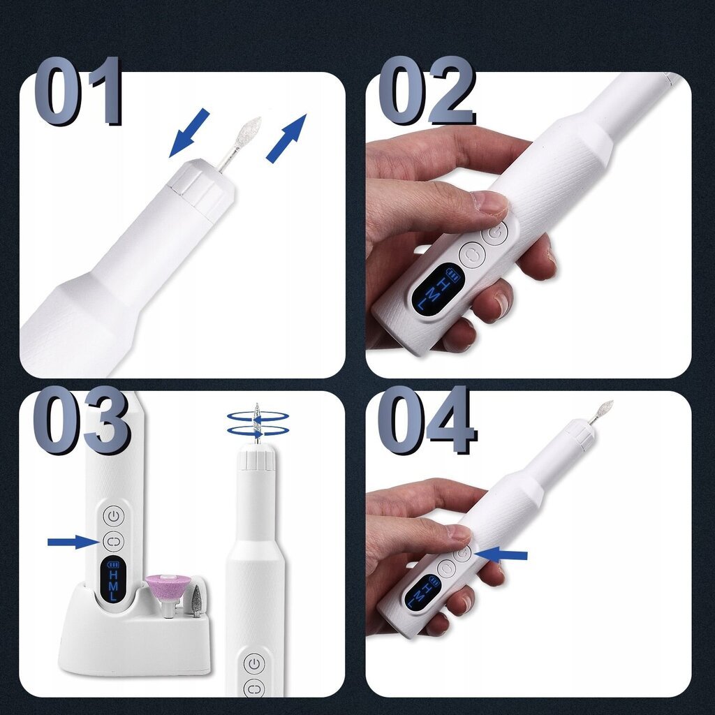 Nail Drill KU014 cena un informācija | Pedikīra, manikīra piederumi | 220.lv