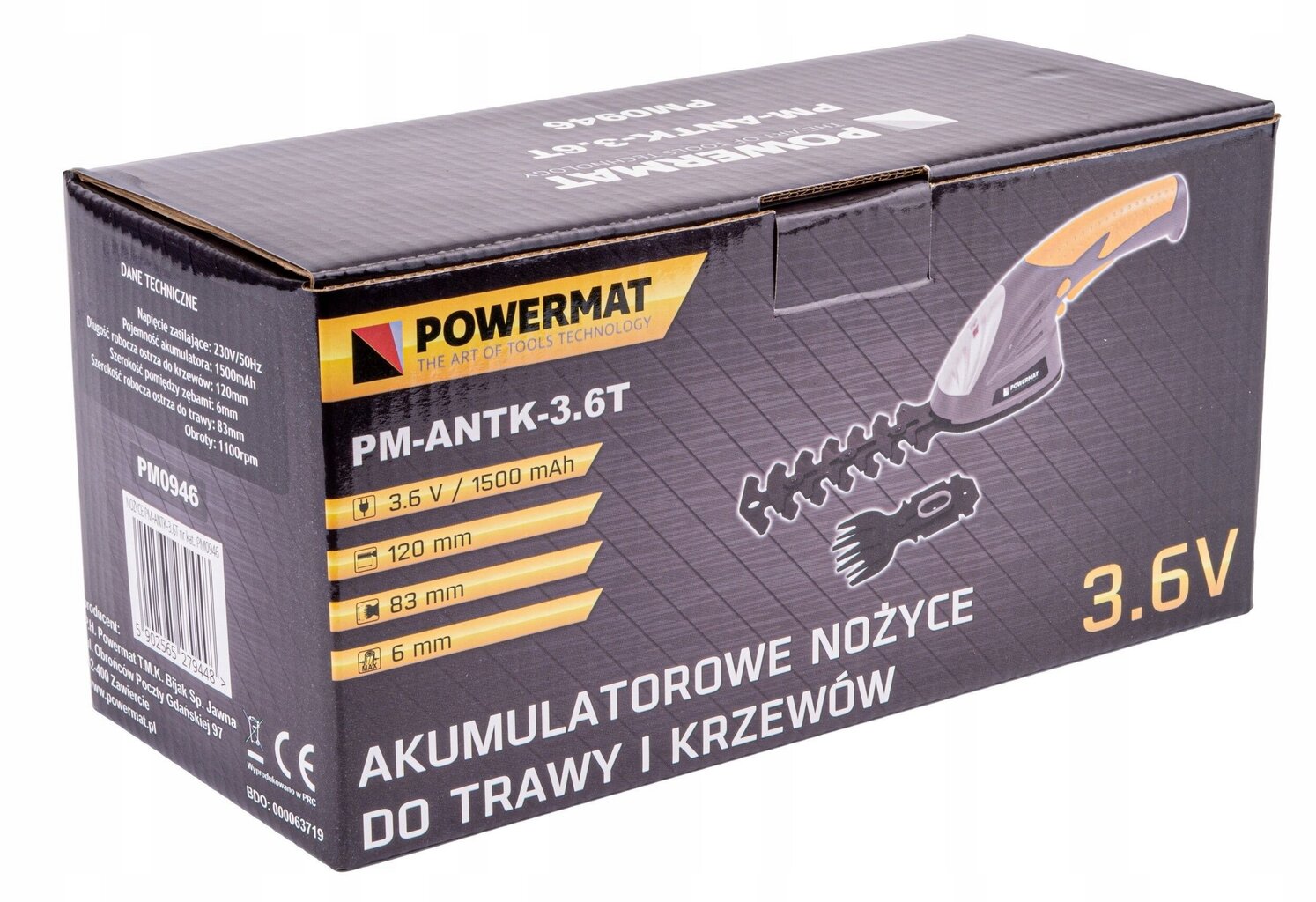 Akumulatora zāles un dzīvžogu šķēres Powermat PM-ANTK-3.6T cena un informācija | Dzīvžogu un zāles šķēres | 220.lv