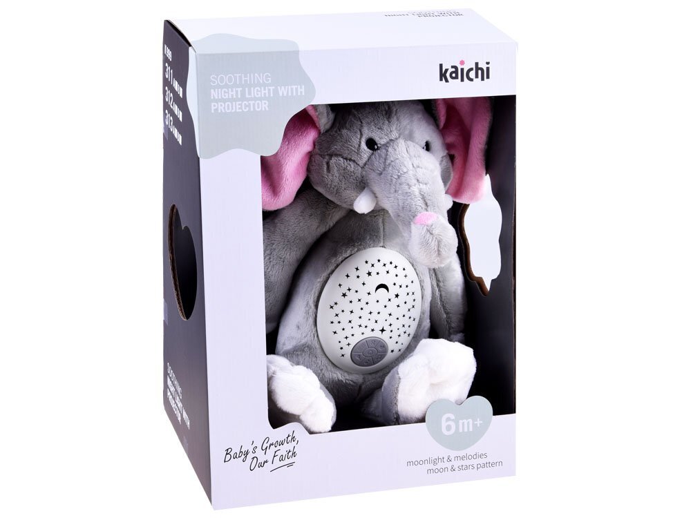 Plīša zilonis ar gaismas un skaņas efektiem Kaichi, 40 cm цена и информация | Mīkstās (plīša) rotaļlietas | 220.lv