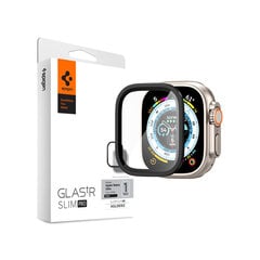 Ekrāna aizsargplāksne ar rāmi Spigen Glass.tR Slim Pro - Apple Watch Ultra 49 mm, melna cena un informācija | Viedpulksteņu un viedo aproču aksesuāri | 220.lv