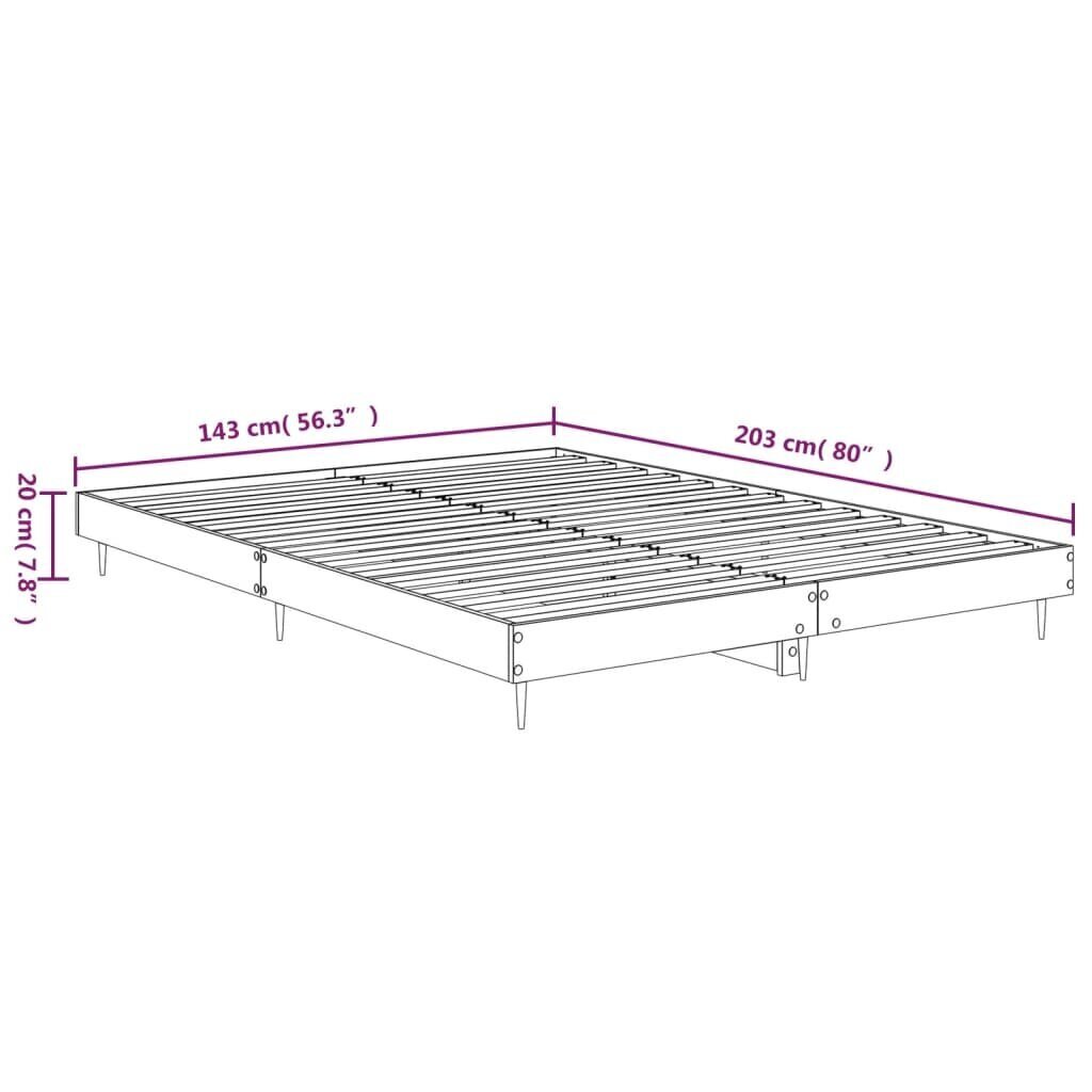 Gultas rāmis, ozolkoka krāsā, 135x190 cm, inženierijas koks cena un informācija | Gultas | 220.lv