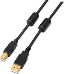 Aisens USB A uz USB B Kabelis Aisens A101-0011 Melns 5 m cena un informācija | Savienotājkabeļi | 220.lv