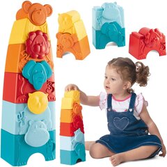 Mozaīkas tornis Dzīvnieki Chicco Krāsainie krūzītes piramīdas šķirotājs cena un informācija | Rotaļlietas zīdaiņiem | 220.lv