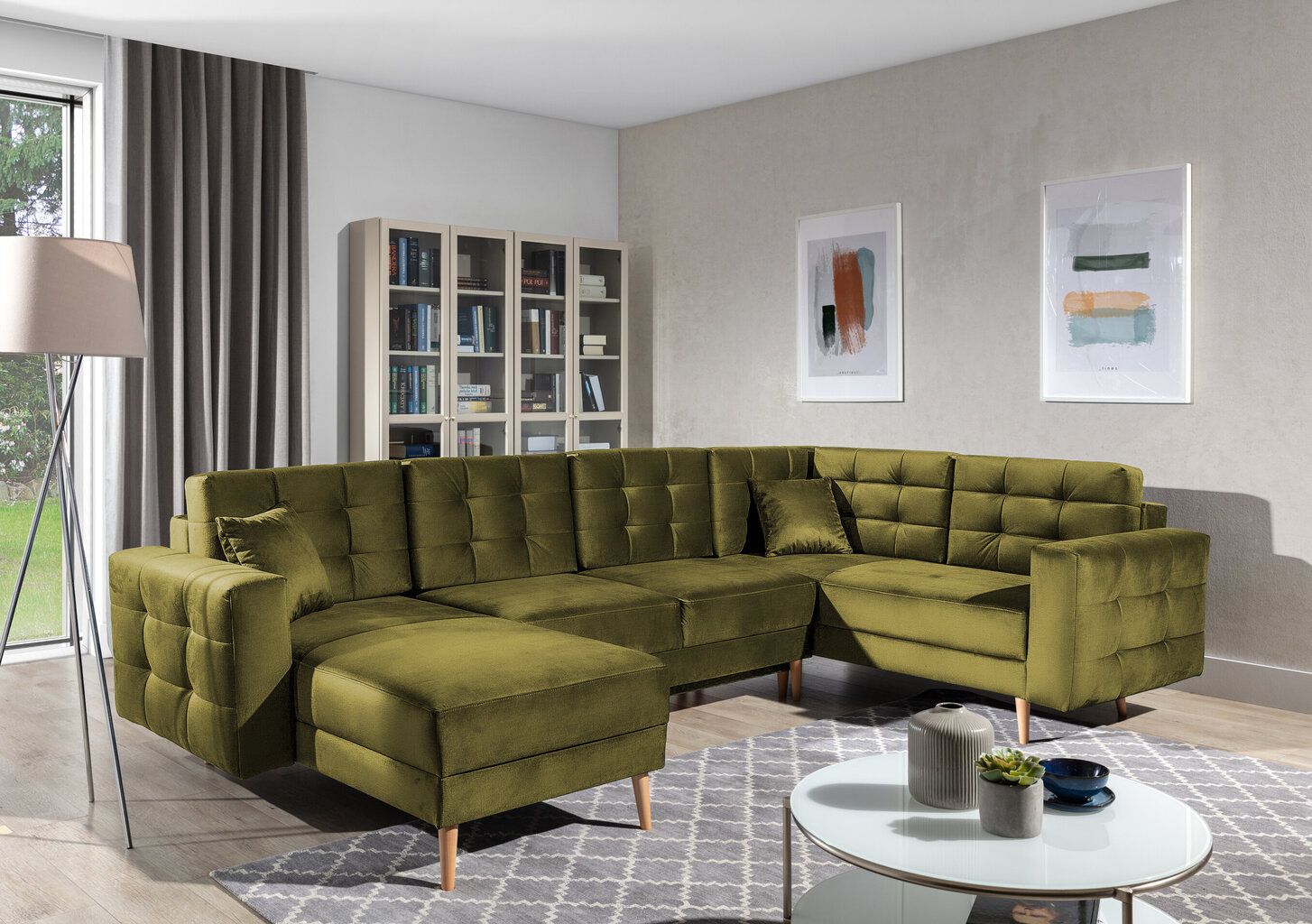 Universāls stūra dīvāns Asgard U, zaļš cena un informācija | Stūra dīvāni | 220.lv