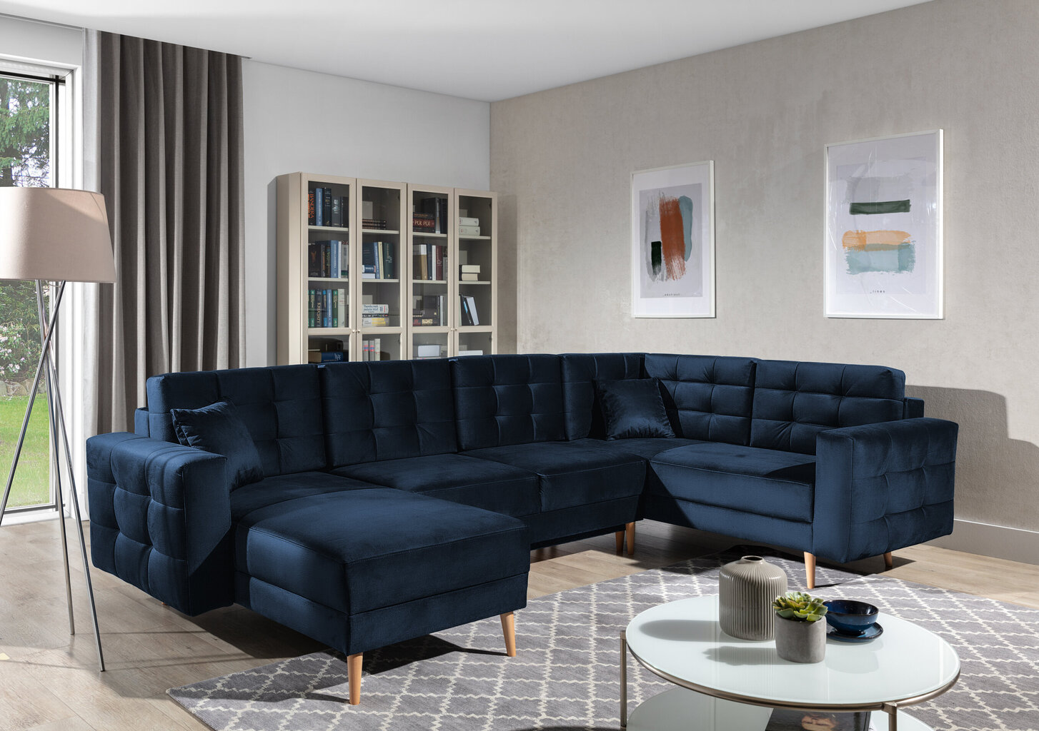 Universāls stūra dīvāns Asgard U, zils cena un informācija | Stūra dīvāni | 220.lv