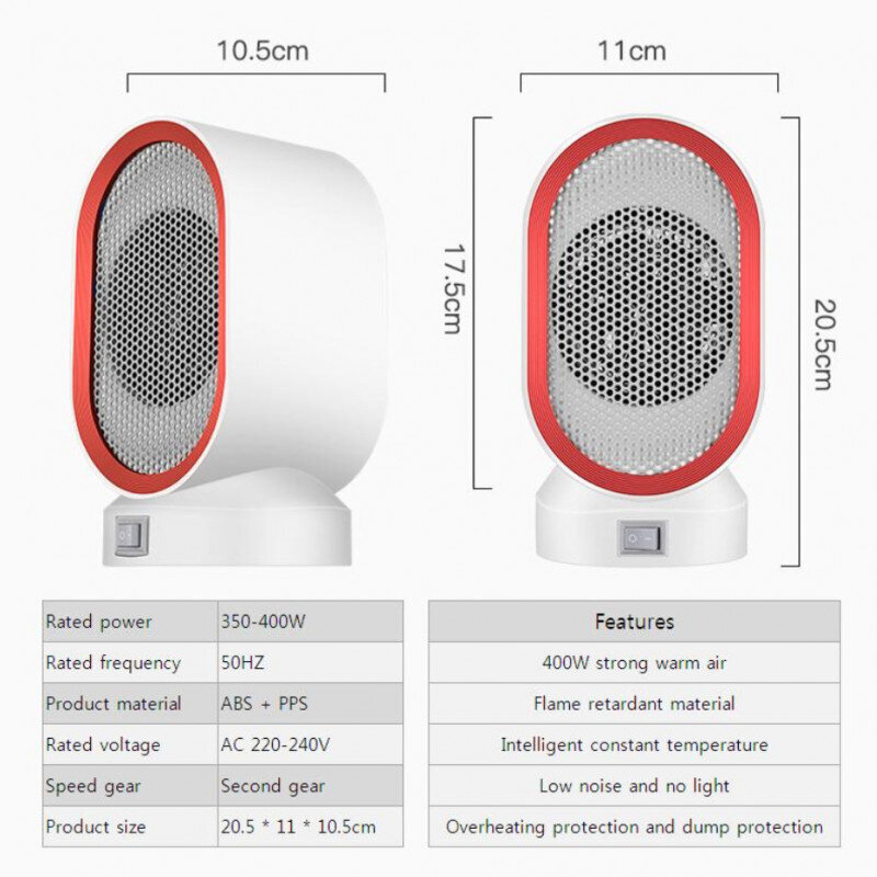 Pārnēsājams mini elektriskais mājas sildītājs, 400W цена и информация | Sildītāji | 220.lv