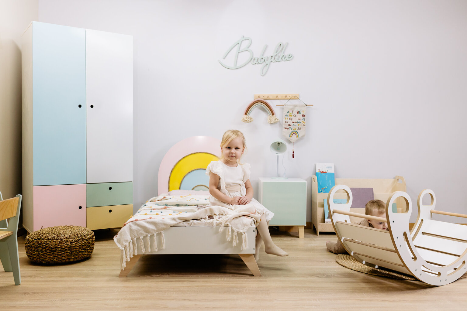 Šūpotājs Babylike Montessori BBM85, balts цена и информация | Attīstošās rotaļlietas | 220.lv