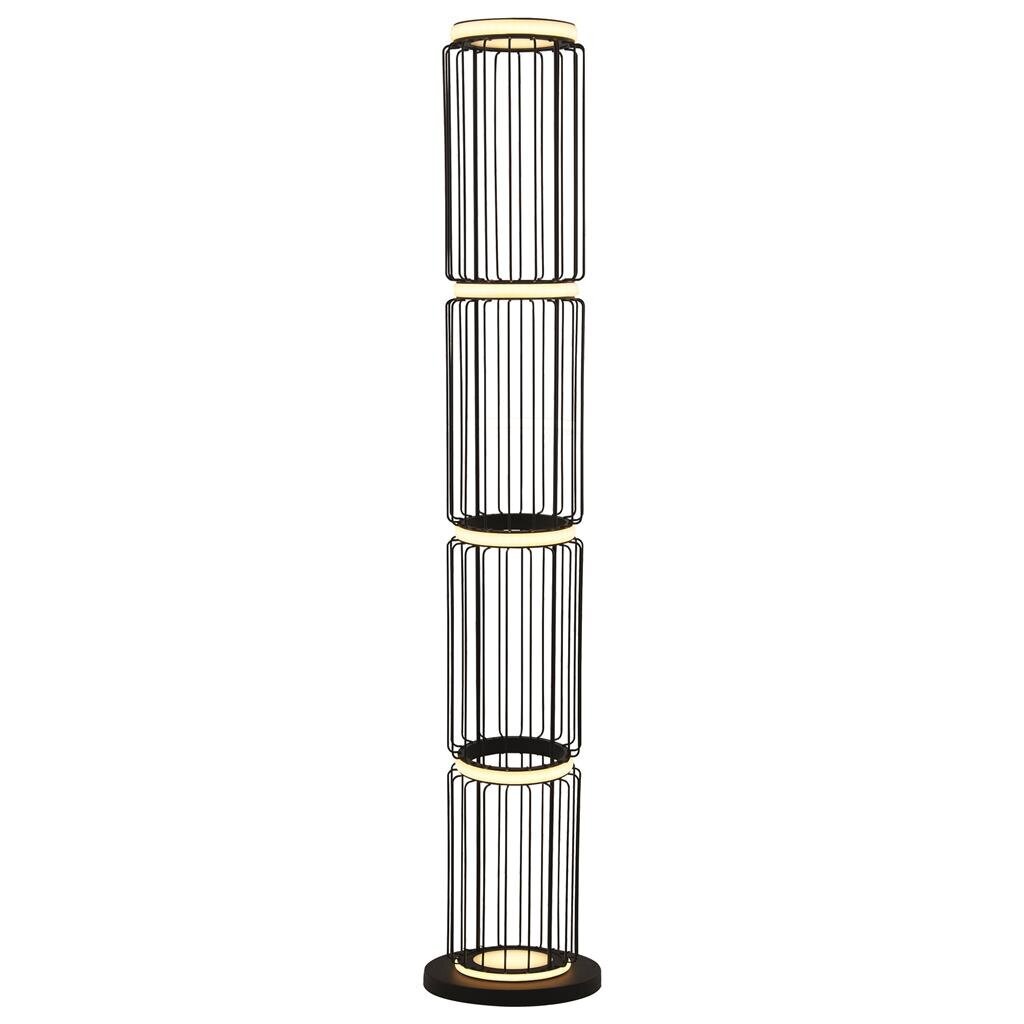 Searchlight grīdas lampa Circolo Cage EU54211-1BK cena un informācija | Stāvlampas | 220.lv