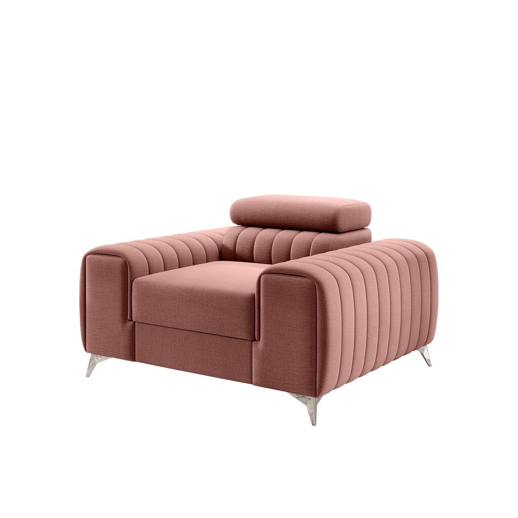 Atzveltnes krēsls Laurence, rozā cena un informācija | Atpūtas krēsli | 220.lv