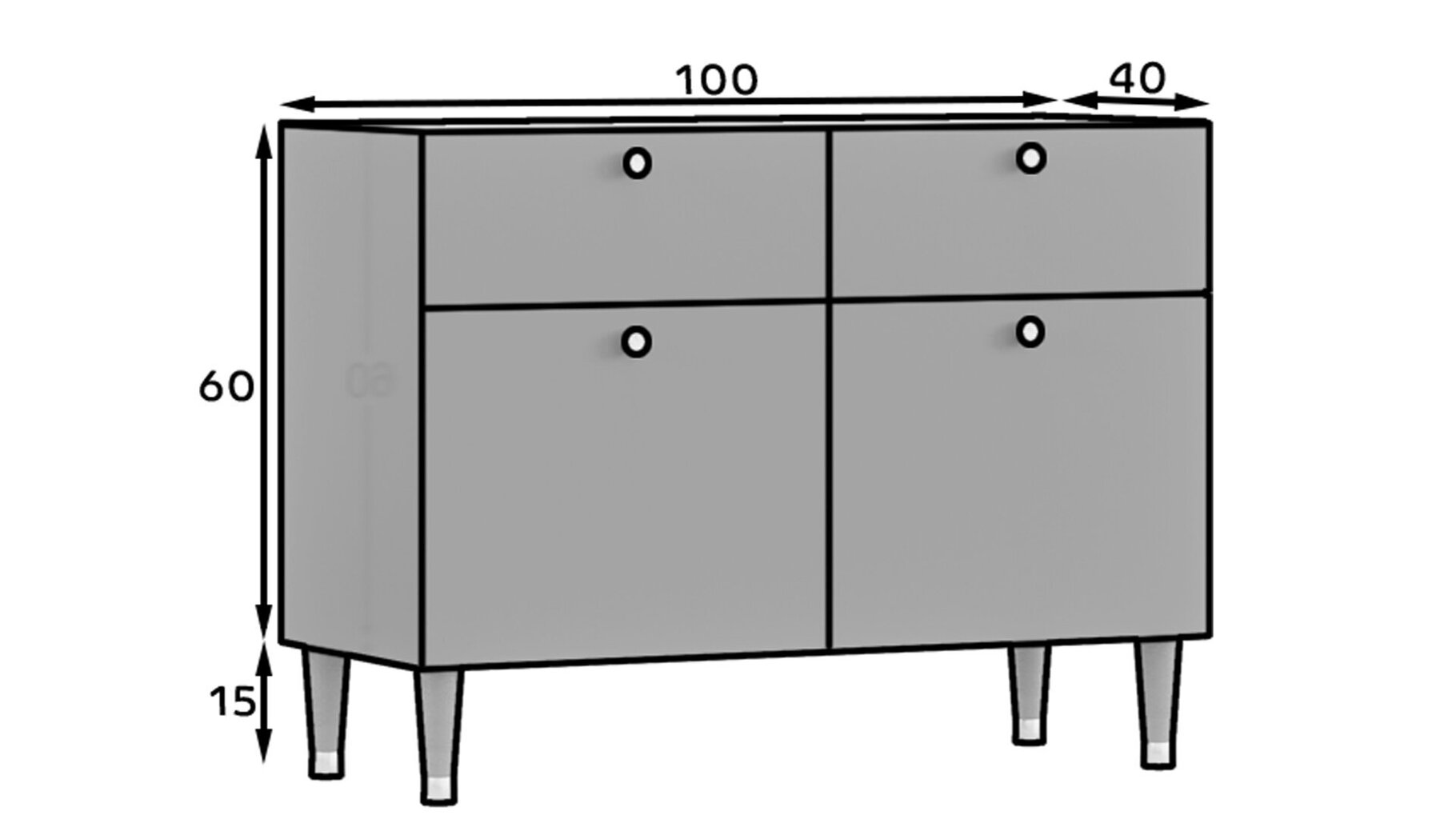 Kumode Includo, 100x40x75 cm, zila цена и информация | Kumodes | 220.lv