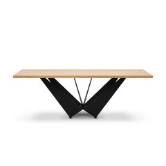 Обеденный стол Micadoni Home Lottie 180x100см, коричневый/черный цвет цена и информация | Кухонные и обеденные столы | 220.lv