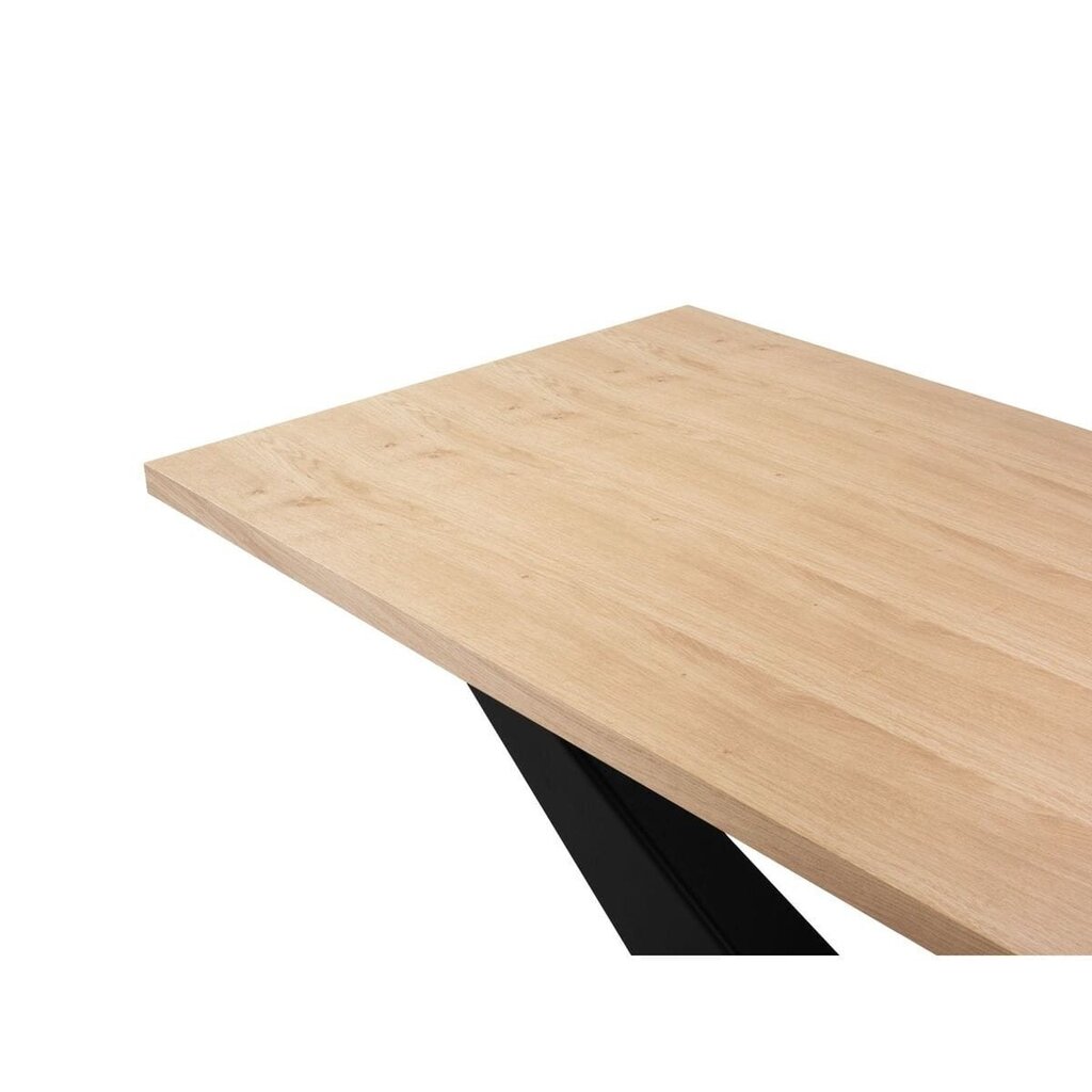 Pusdienu galds Micadoni Home Lottie 180x100cm, brūns/melns цена и информация | Virtuves galdi, ēdamgaldi | 220.lv