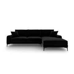 Stūra dīvāns Micadoni Home Larnite 5S-VR, melns cena un informācija | Stūra dīvāni | 220.lv