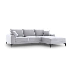Stūra dīvāns Micadoni Home Larnite 5S-VR, gaiši pelēks/melns cena un informācija | Stūra dīvāni | 220.lv