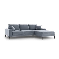 Stūra dīvāns Micadoni Home Larnite 5S-VR, gaiši zils/melns cena un informācija | Stūra dīvāni | 220.lv